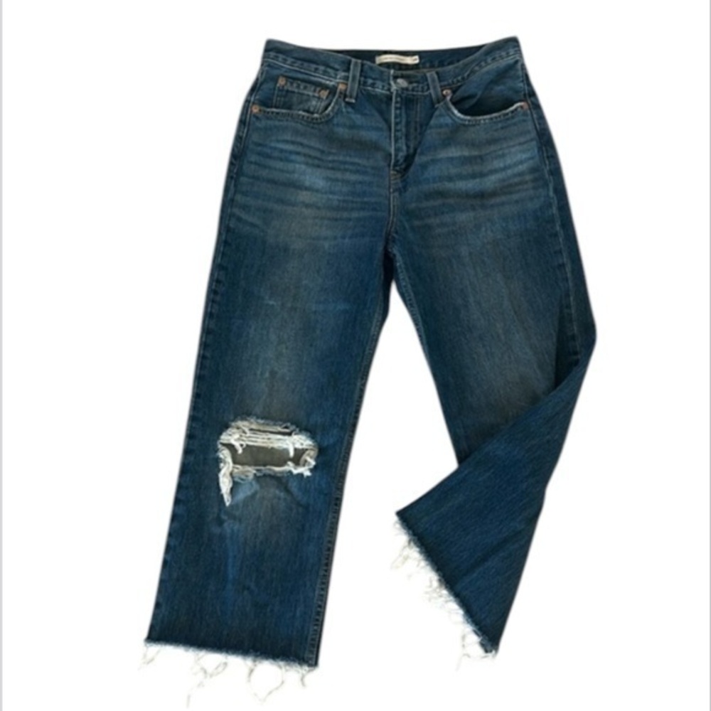 Levi's Low Pro Straight leg jeans size 28 cropped raw hem